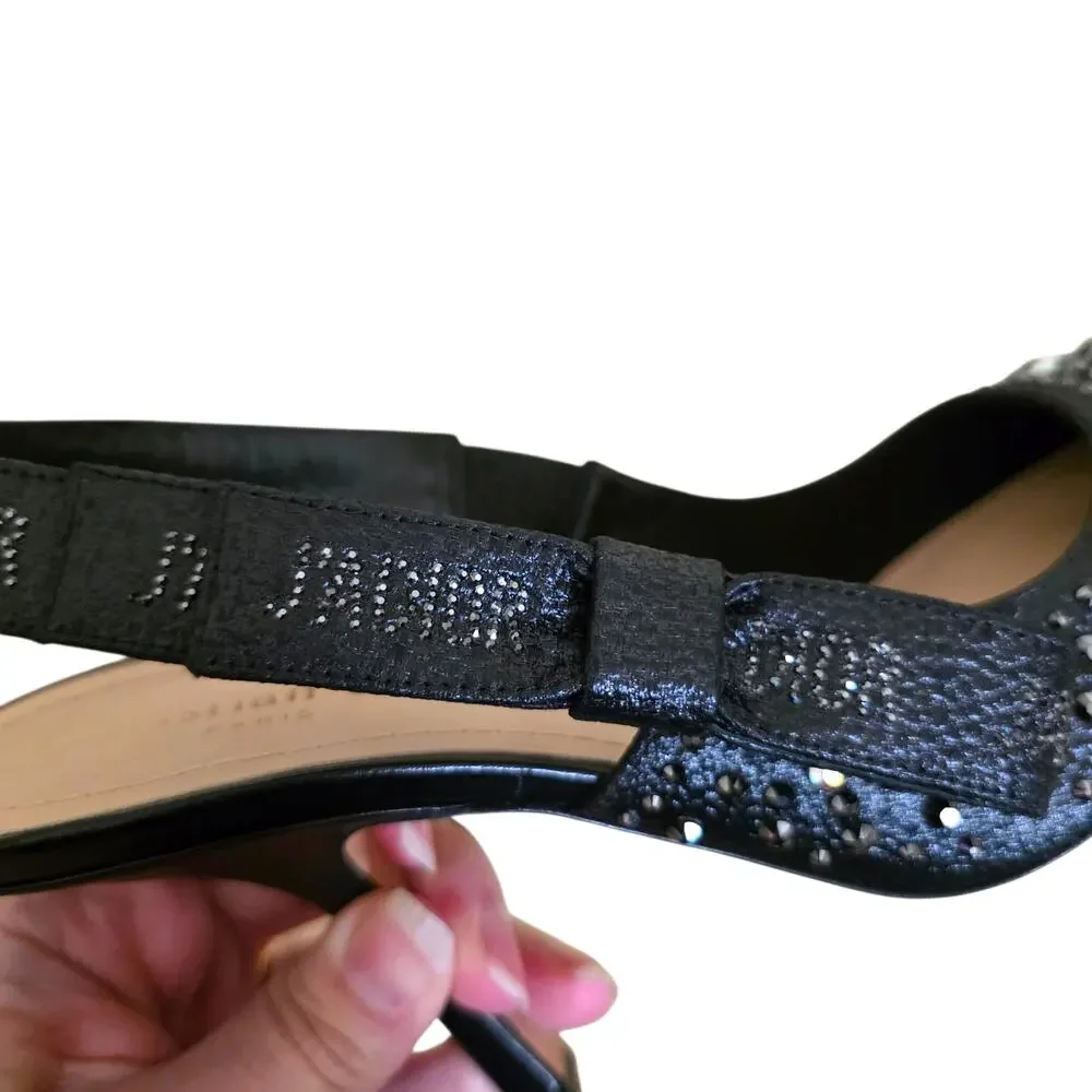 Christian Dior Slingback Black Leather Jadior High Heels Pointed Toe IT 38 8